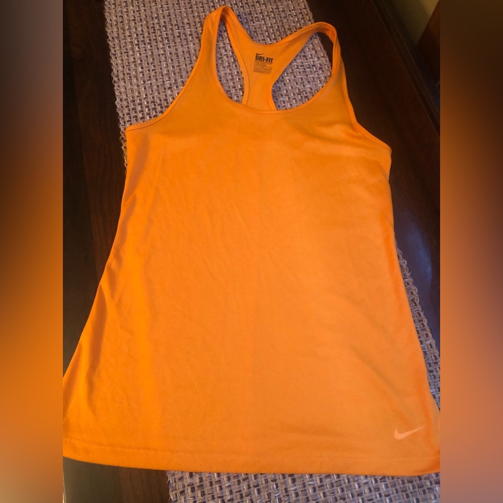 Nike Dri-Fit Orange Racer Back Sports Tank Top Size Small